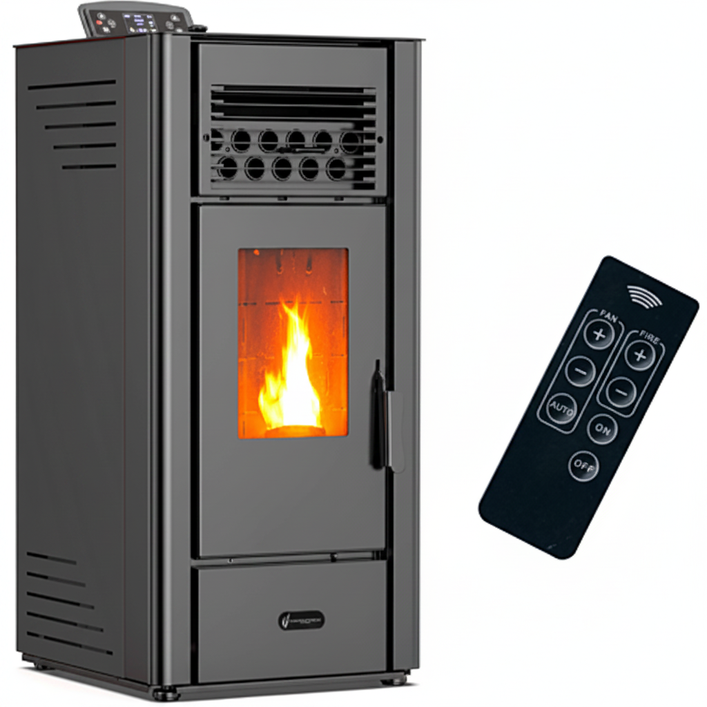 Poêle à Granulés Air Anita 11,6 kW Noir – Autonomie 22h – Classe A+