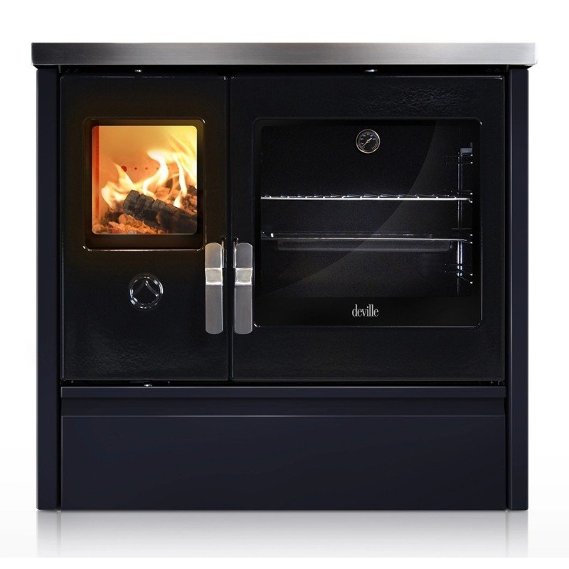 CUISINIERE A BOIS DEVILLE C086AB06 MELISSE 90 BLEU NUIT