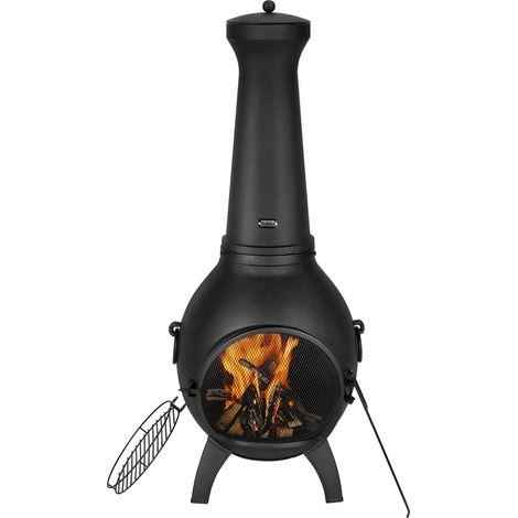 Cheminée d'Extérieur VEVOR avec Barbecue et Housse Imperméable 130 cm