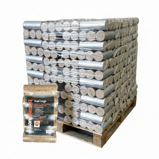 Briquettes de Bois Palette de 540 Bûches Densifiées FSC