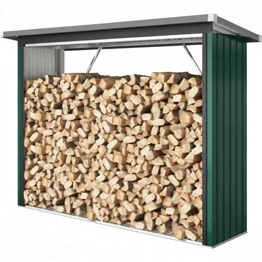 Abri à Bois Extérieur en Acier Galvanisé  213 cm Vert