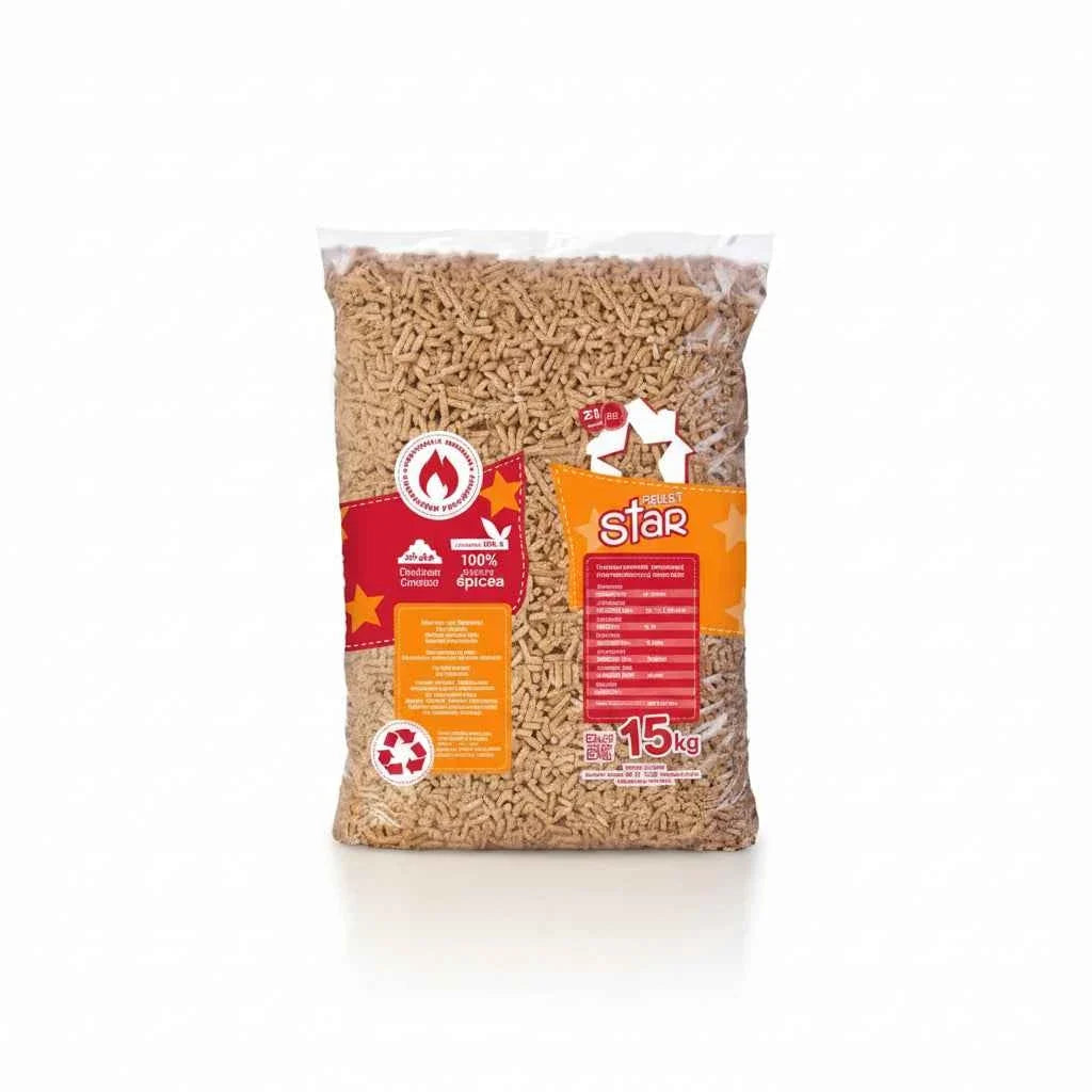 Granulés de Bois  100% Épicéa EnPlus A1 – Palette 72 sacs de 15 kg (1080 kg)