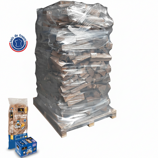 Bois de Chauffage 40 cm Ballot 2000 dm³ + Bois d'Allumage