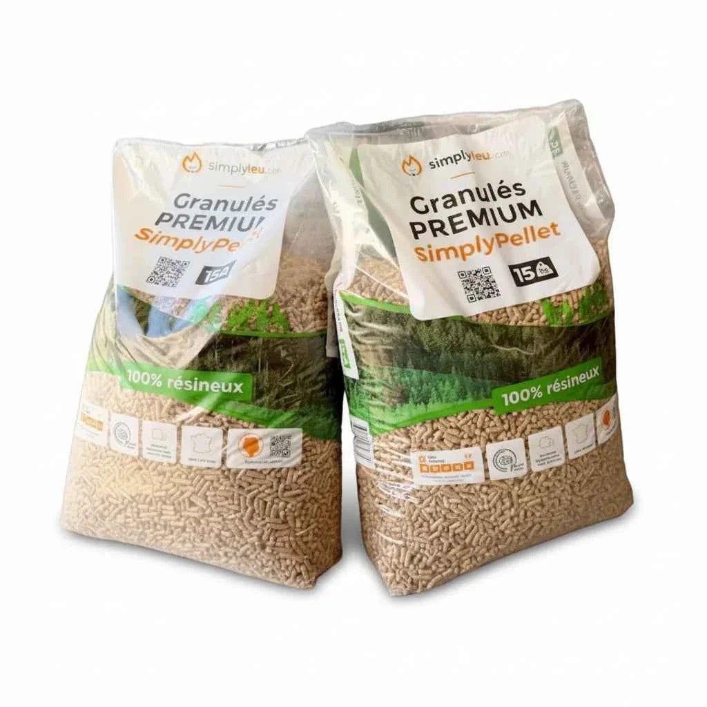 Granulés de Bois Premium DINplus – Palette 65 Sacs 975 kg